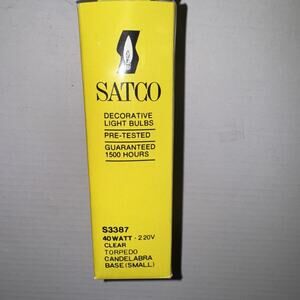 Satco S3387 40watt Clear Torpedo Light Bulb